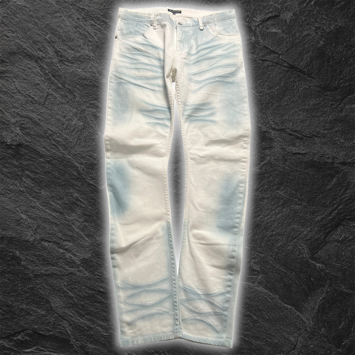 Japanese Semantic Design "White Smoke" skinny whisker denim