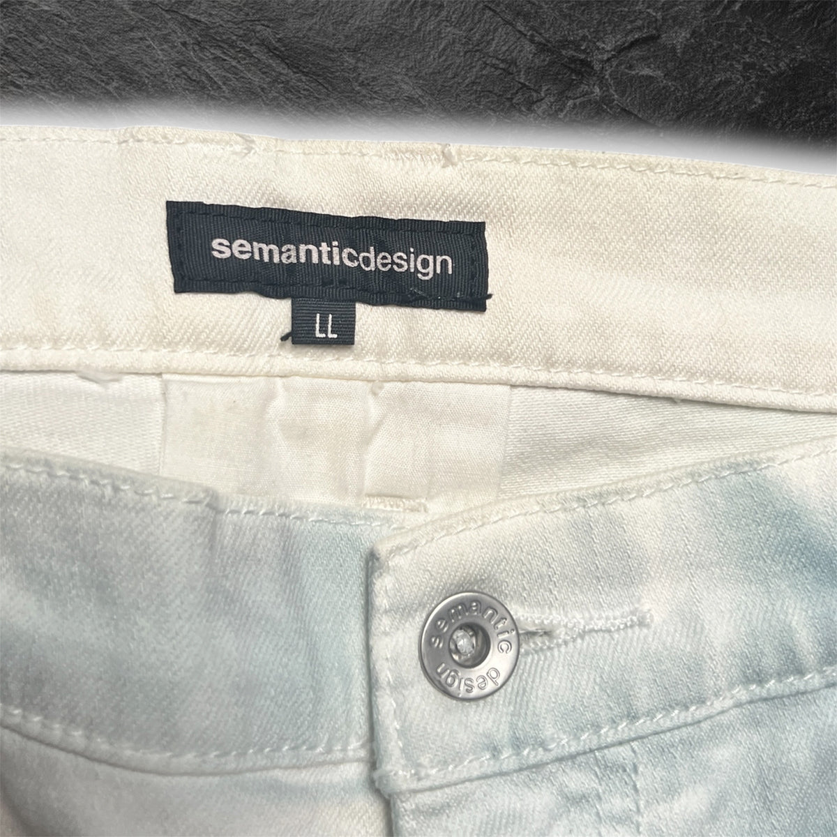 Japanese Semantic Design "White Smoke" skinny whisker denim