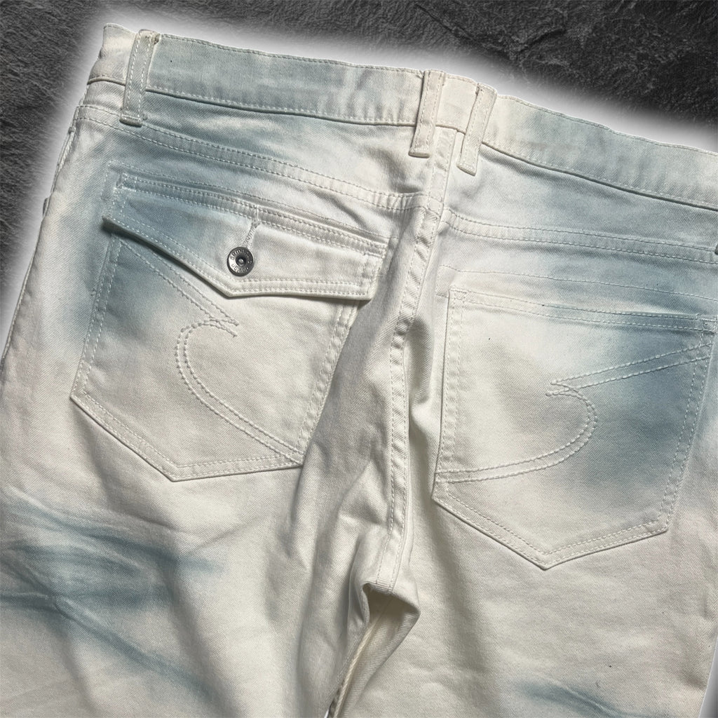 Japanese Semantic Design "White Smoke" skinny whisker denim