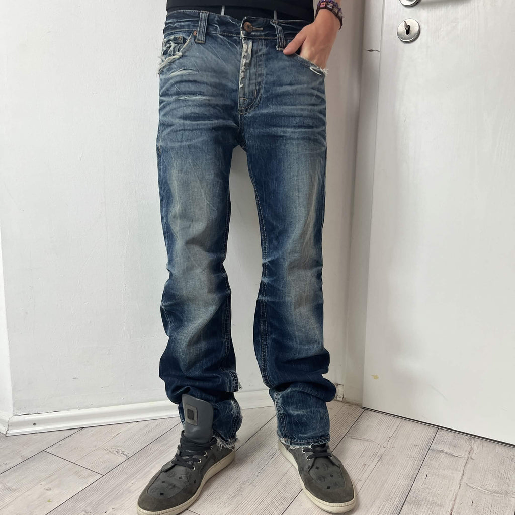 Japanese Buckaroo "Pacific Bleach" distressed denim