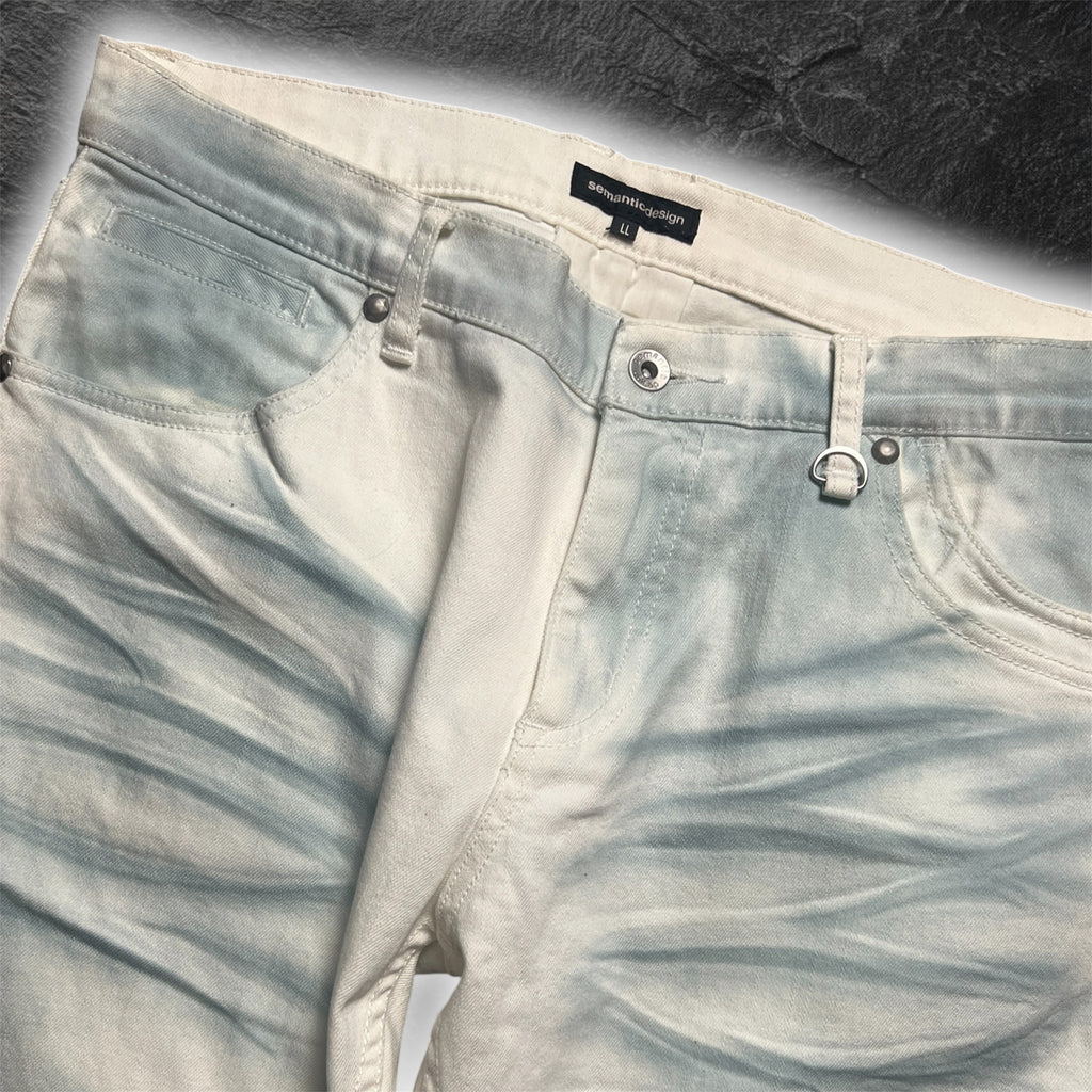 Japanese Semantic Design "White Smoke" skinny whisker denim