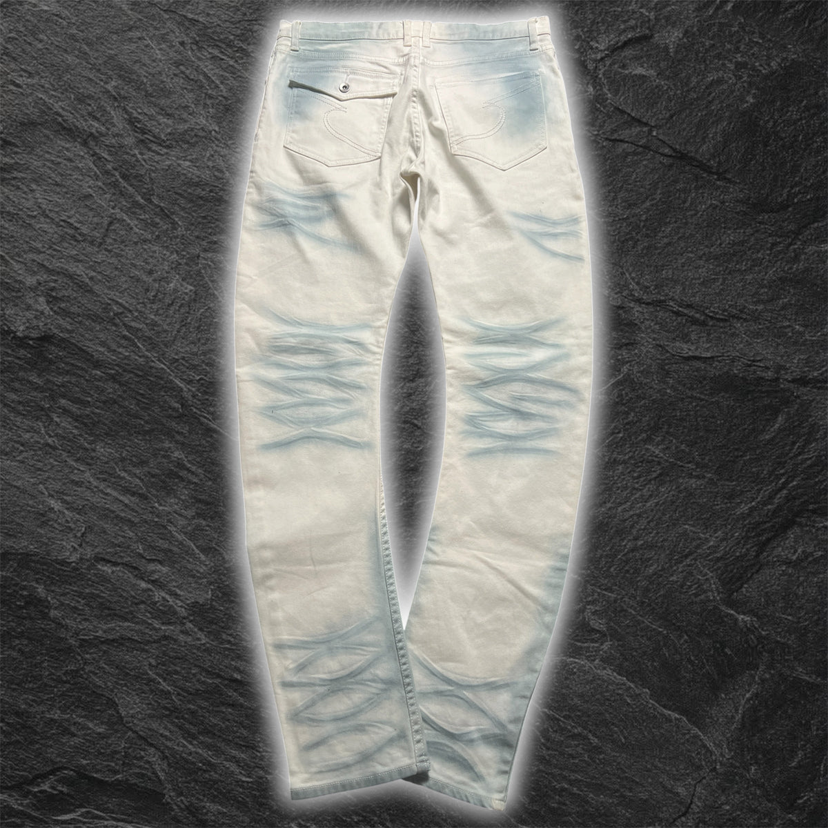 Japanese Semantic Design "White Smoke" skinny whisker denim