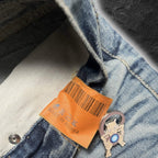 Japanese Cross "Glacier Grid" bootcut whisker denim