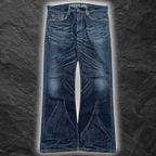 streetcave.eu EDWIN Blue Trip 503 Flare Jeans aus blauem Denim mit markanter Waschung und Whisker-Effekten