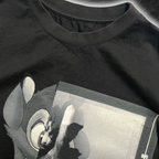 streetcave.eu schwarzes T-Shirt aus Baumwolle mit Rundhalsausschnitt und surrealem Grafik-Print im Streetwear-Stil